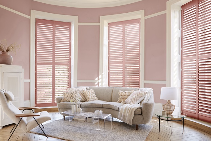 Colour-matched antique pink shutters